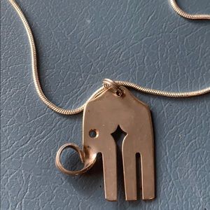 Silverware Elephant Necklace Charm/Chain